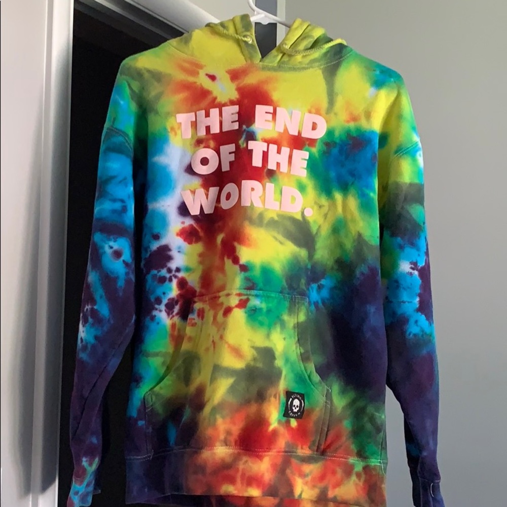 Tie dye graphic print hoodie/sweatshirt